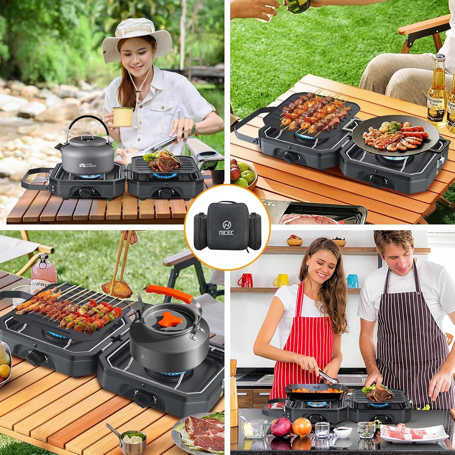 Estufa de Camping Propano Nice C 2 Quemadores 16,000 BTU