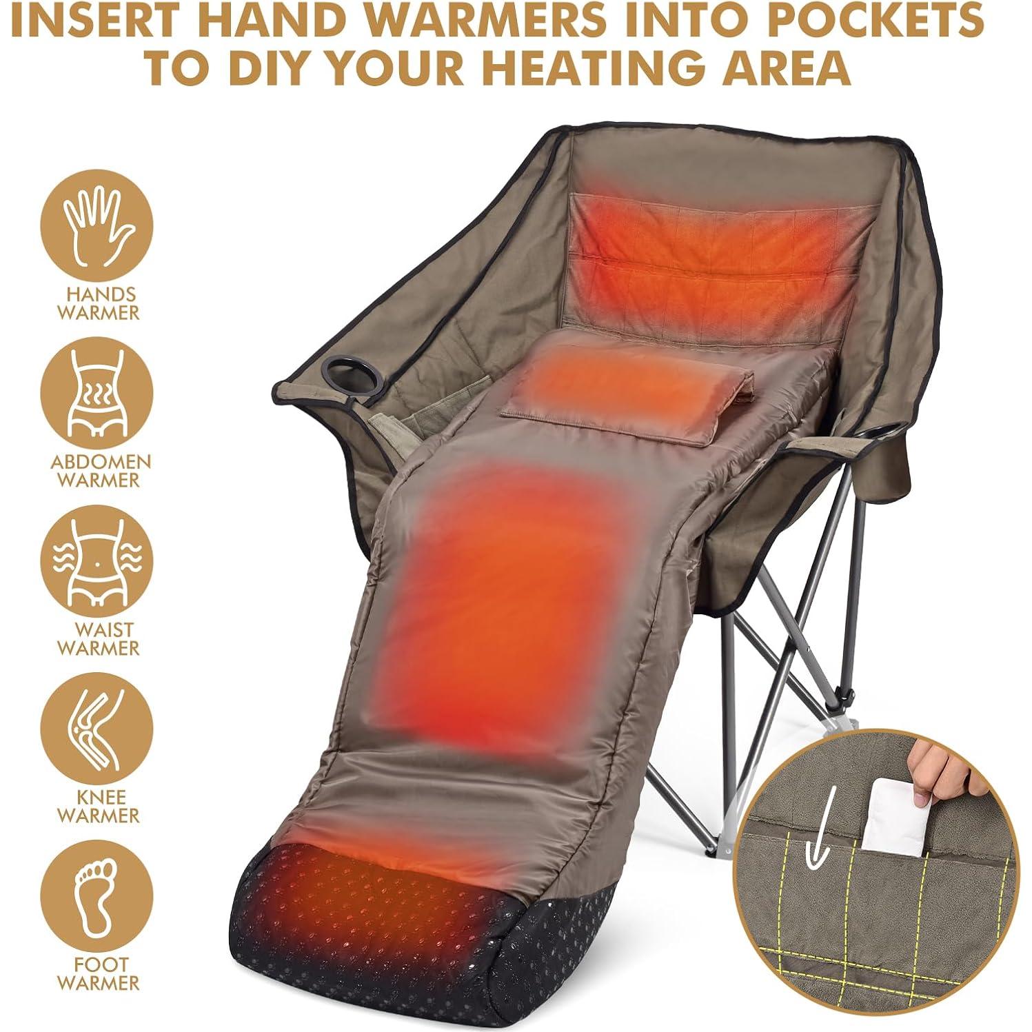 Silla de Camping Calefaccionada Minndudu XL Acolchada Verde