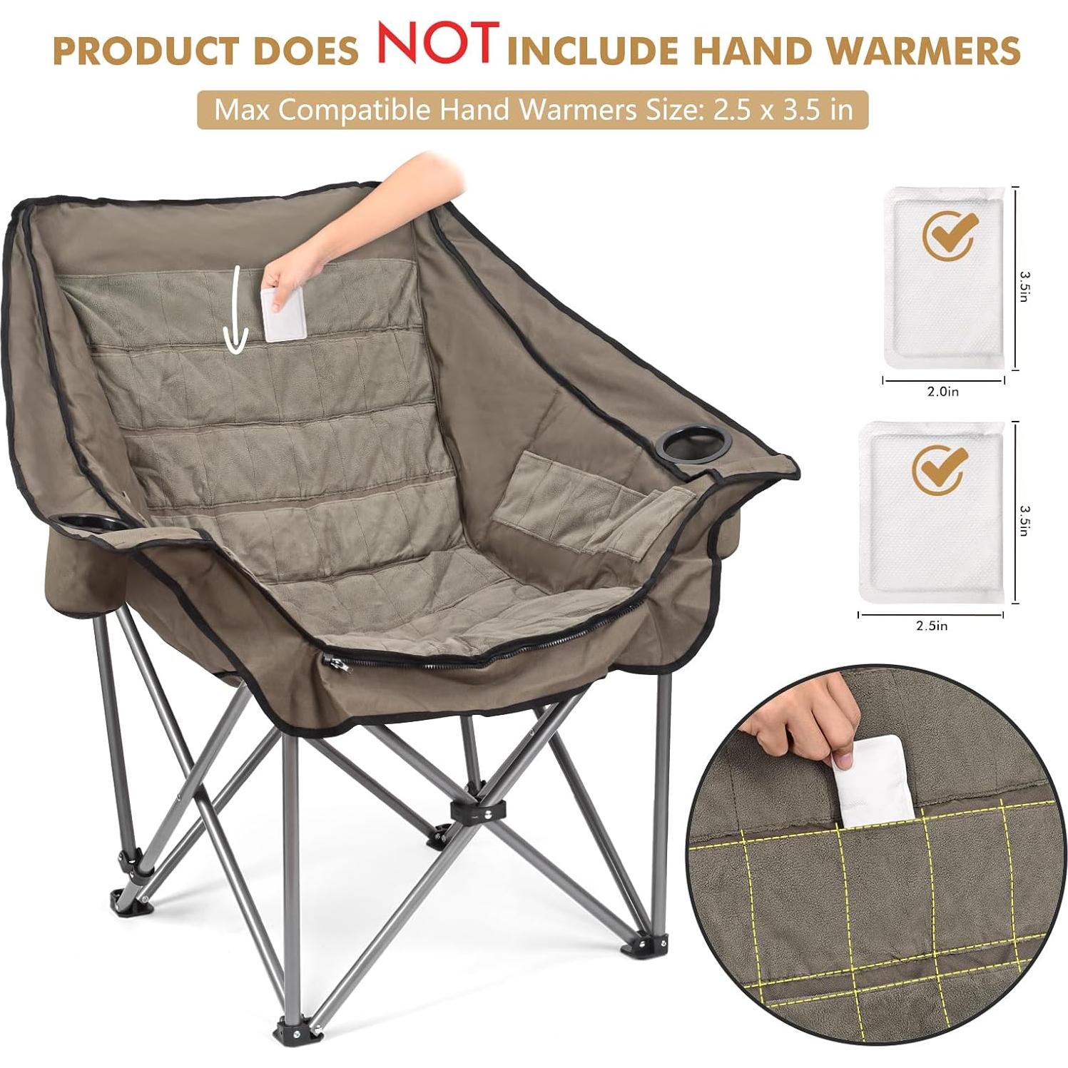 Silla de Camping Calefaccionada Minndudu XL Acolchada Verde