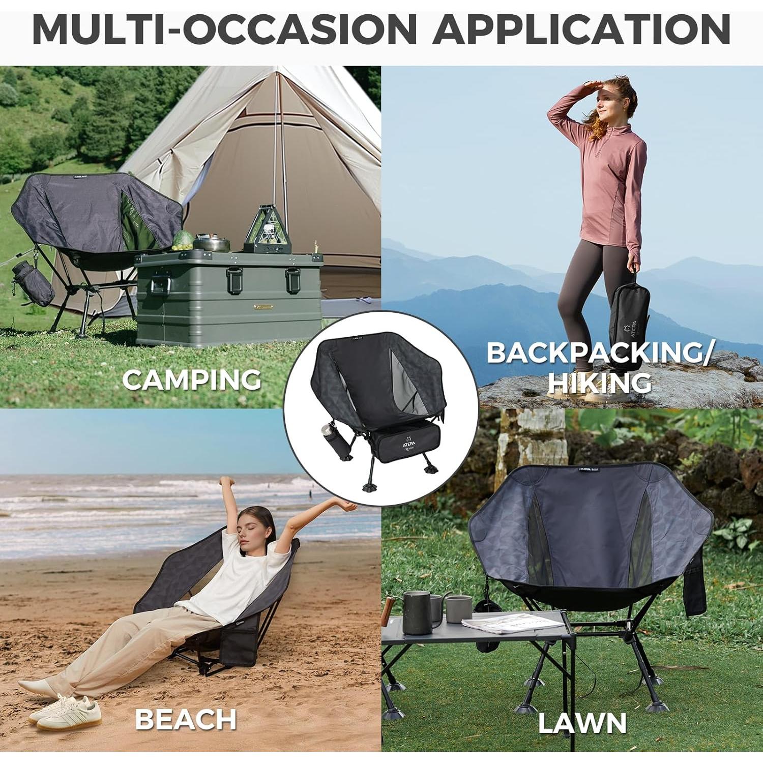 Silla de Camping ATEPA UFO3.0 Plegable Extra Ancha 150kg