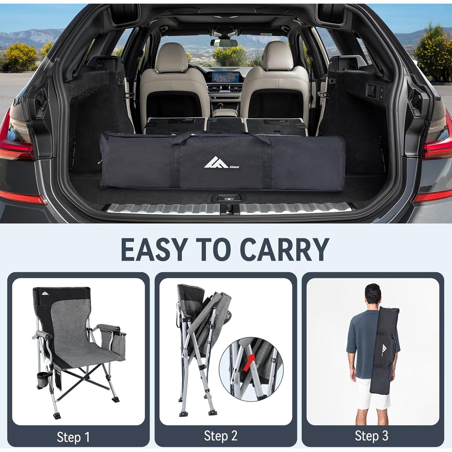 Sillas de Camping Plegables Ablazer 2-Pack con Bolsa Térmica