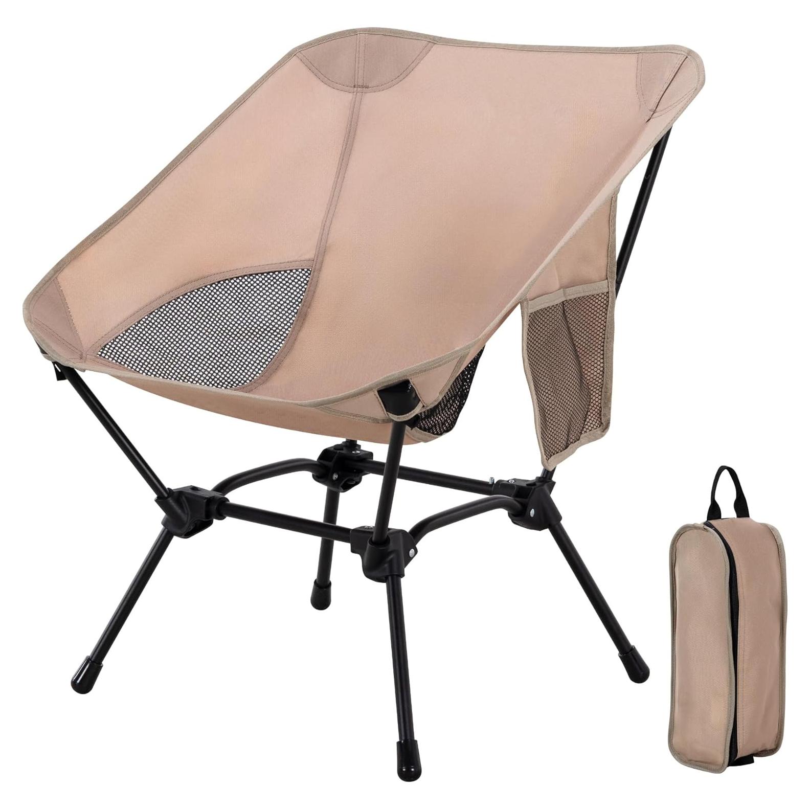 Silla de Camping Plegable TlaroRiz 600D Oxford Beige 1.55kg