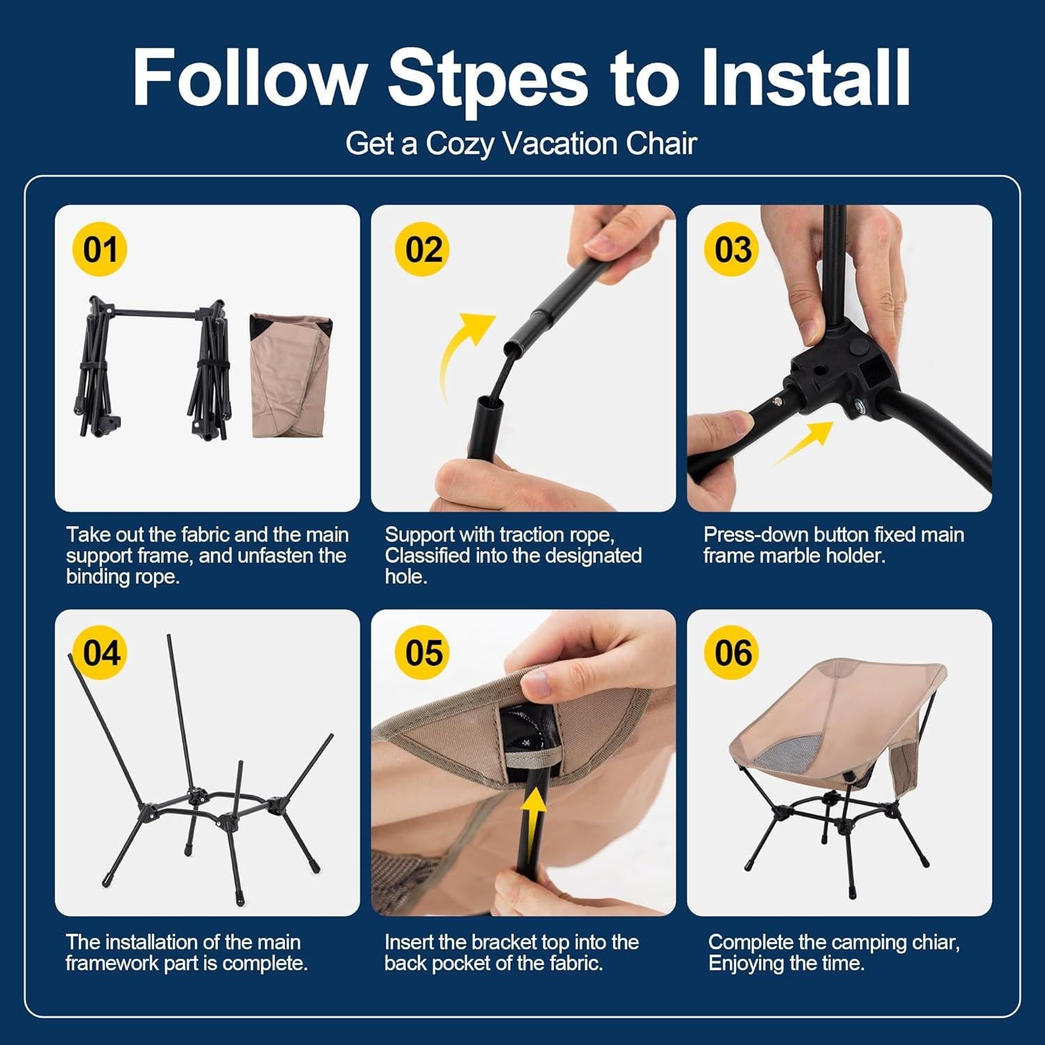 Silla de Camping Plegable TlaroRiz 600D Oxford Beige 1.55kg