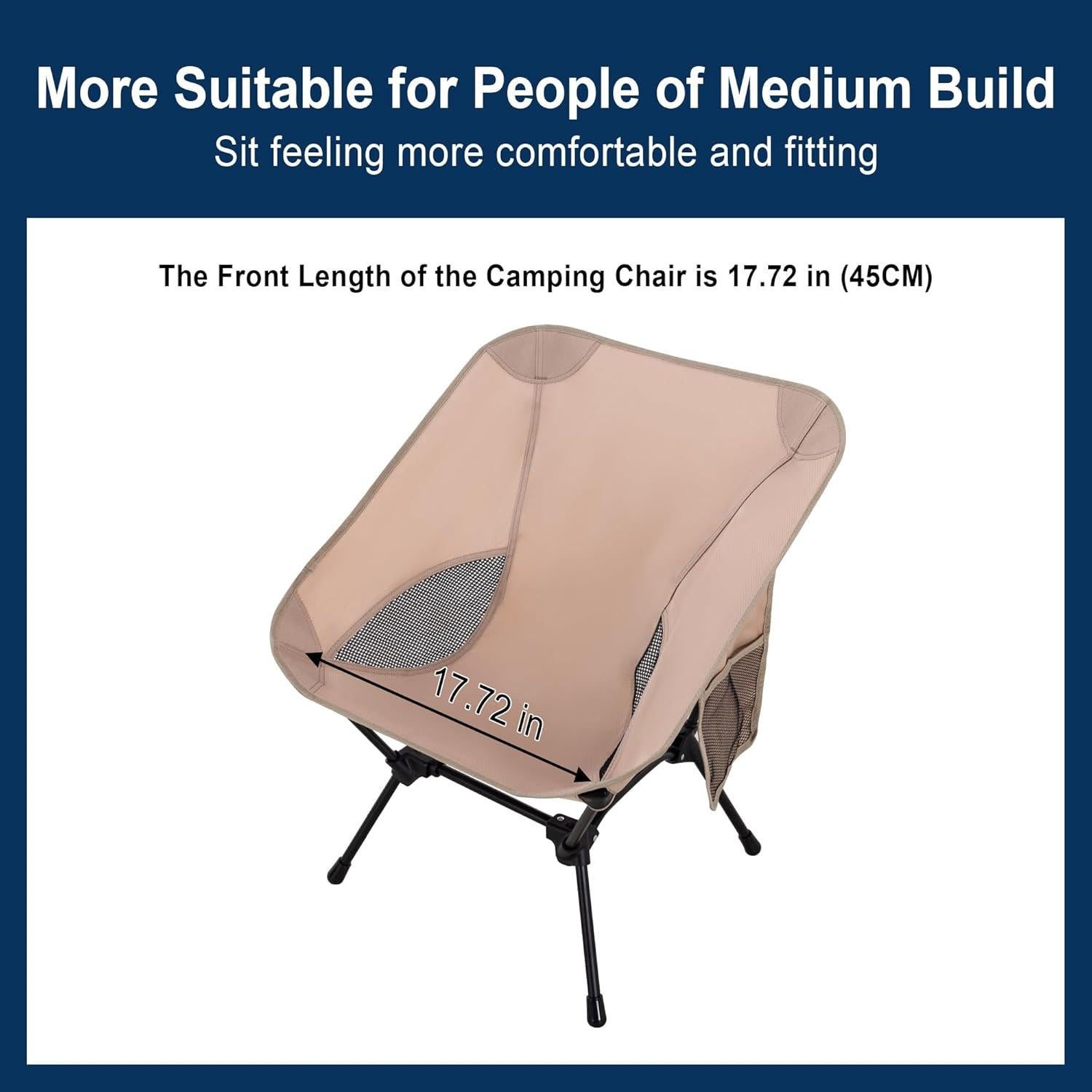 Silla de Camping Plegable TlaroRiz 600D Oxford Beige 1.55kg