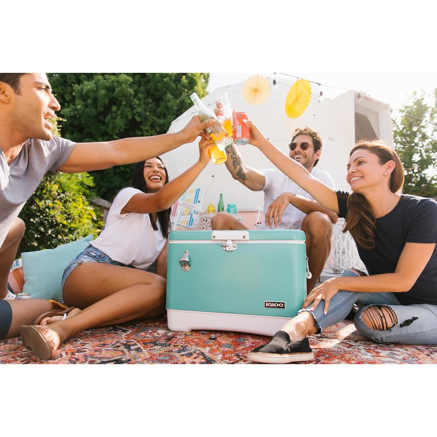 Enfriador Igloo Legado 54 Qt Acero Inoxidable 51 L con Abrebotellas