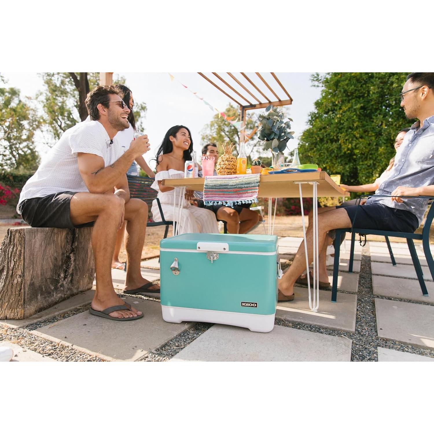 Enfriador Igloo Legado 54 Qt Acero Inoxidable 51 L con Abrebotellas