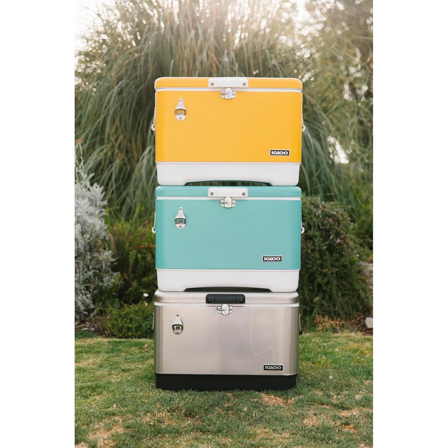 Enfriador Igloo Legado 54 Qt Acero Inoxidable 51 L con Abrebotellas