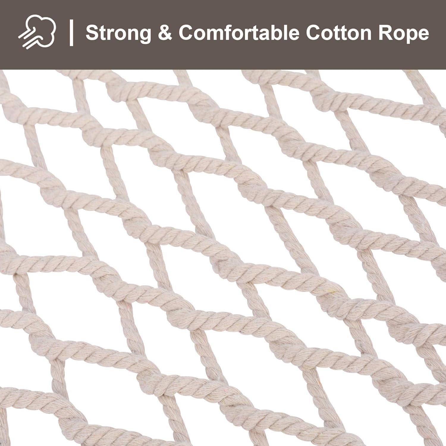 Hamaca Doble SUNCREAT de Cuerda con Barra de Madera 204 kg