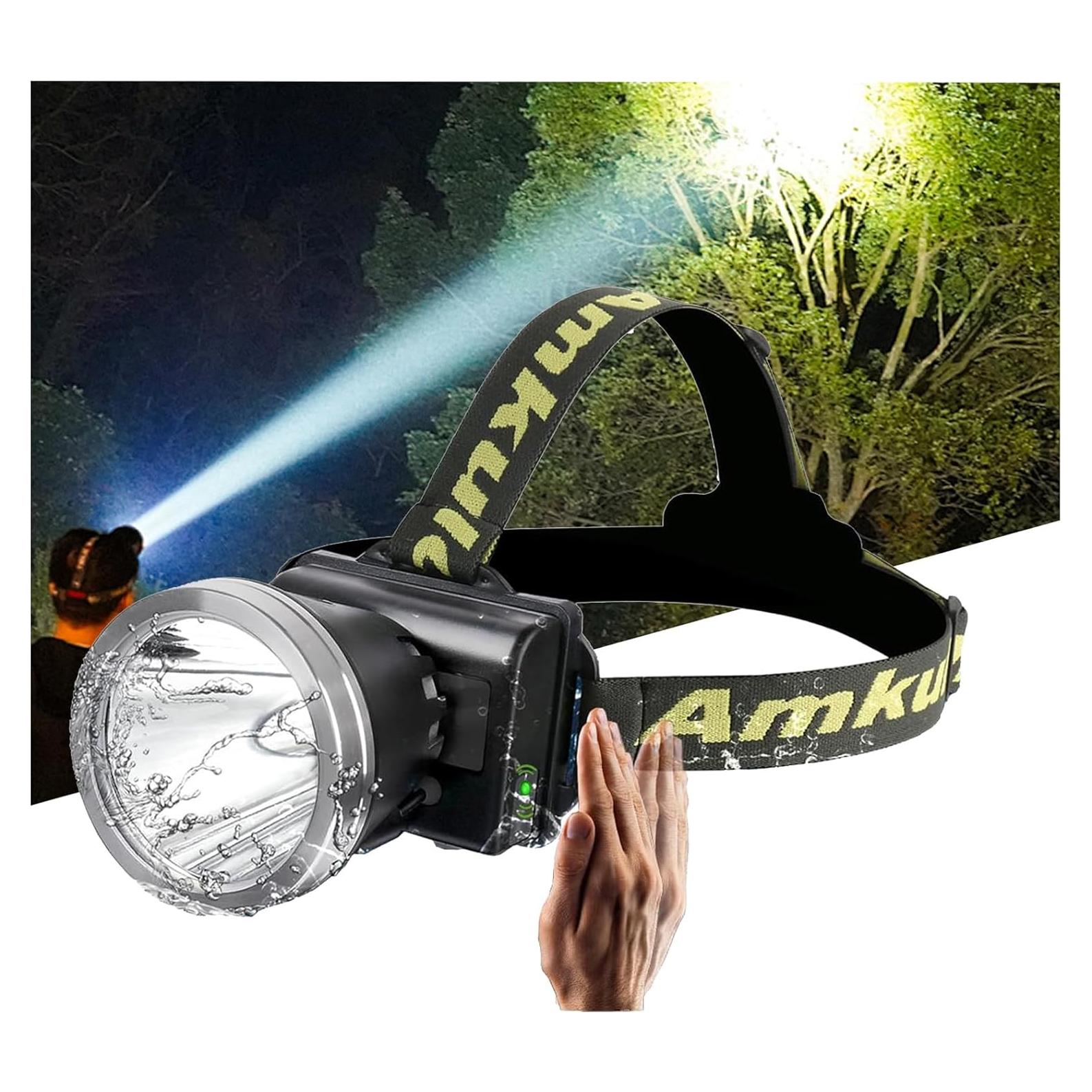 Linterna Frontal Recargable Amkulop X4-B LED USB C 72H