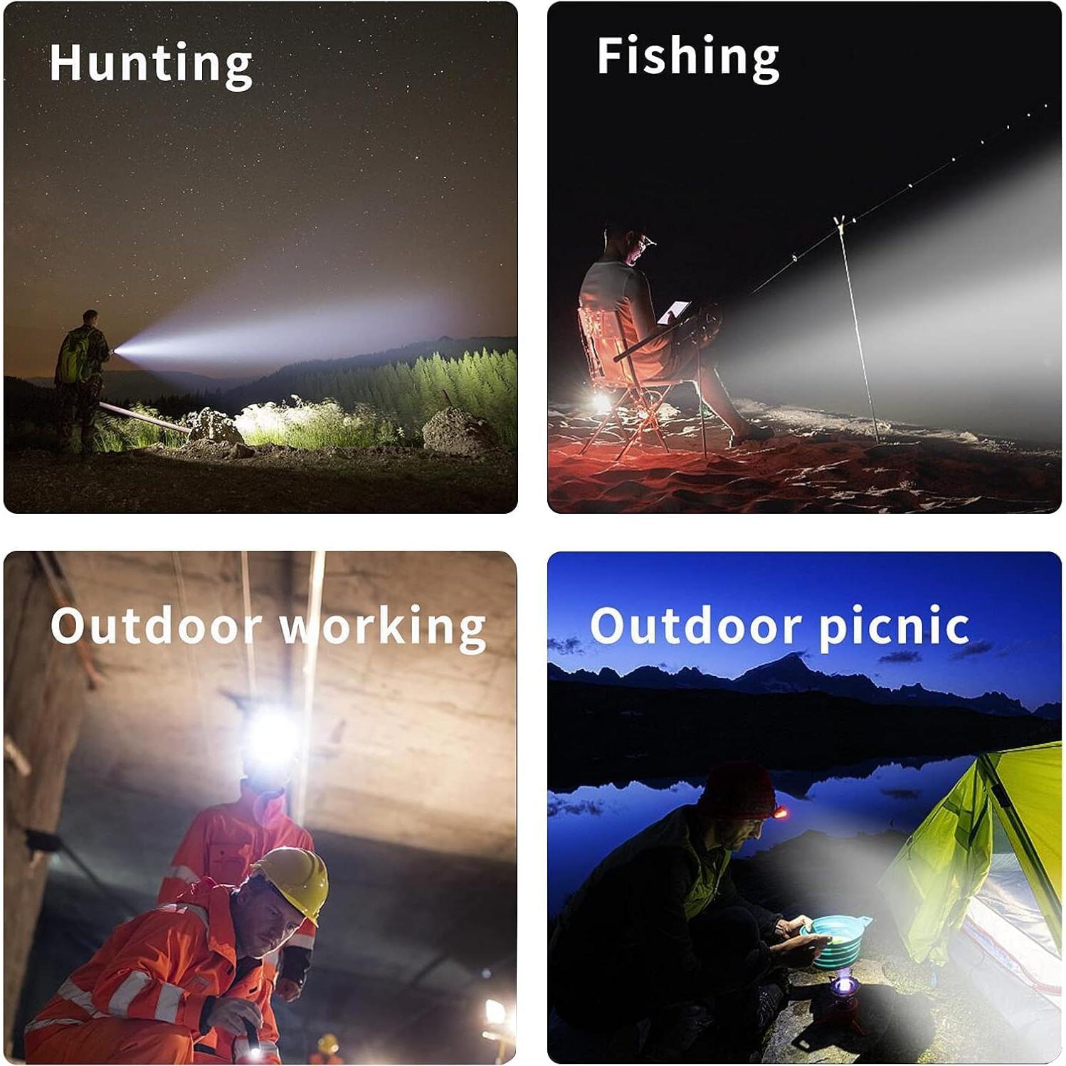 Linterna Frontal Recargable Amkulop X4-B LED USB C 72H