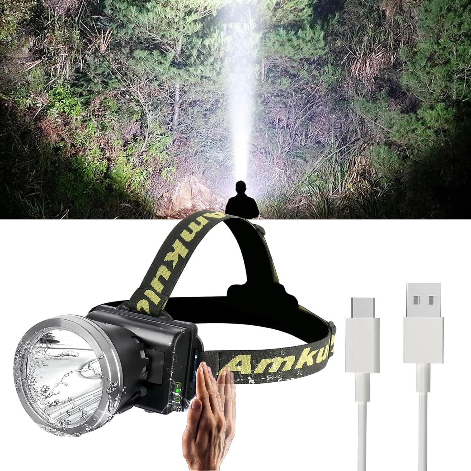 Linterna Frontal Recargable Amkulop X4-B LED USB C 72H