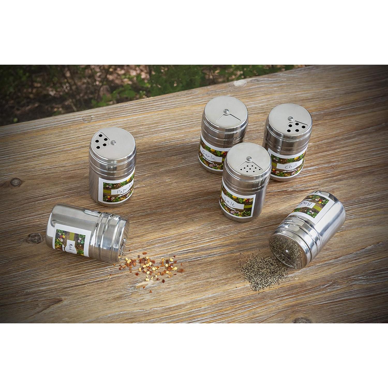 Tarros de Especias Wealers Acero Inoxidable 6 Piezas Bolsa Viaje