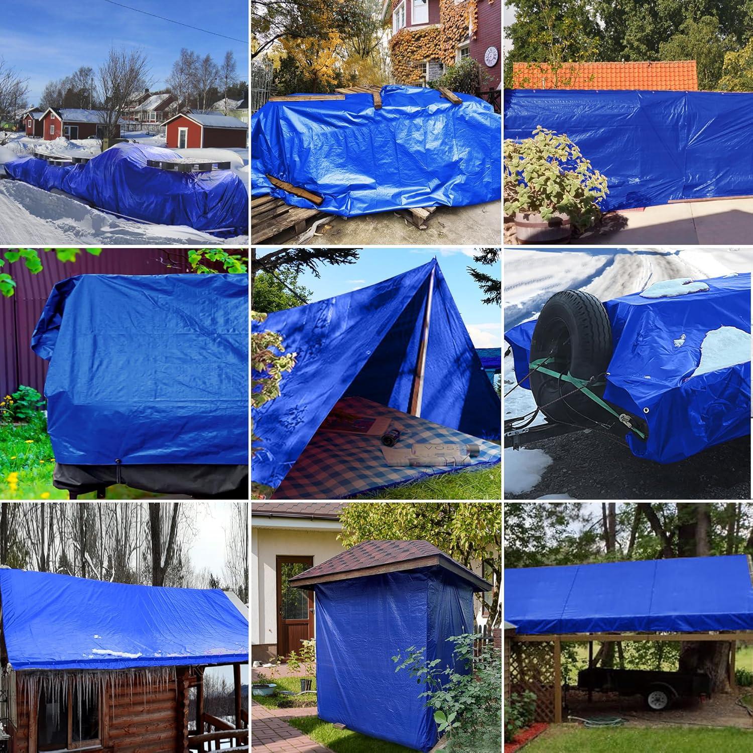 Lona Impermeable STARPYNG 7 Mil Azul 1.83x2.44m Reforzada