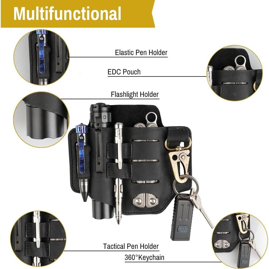 Funda de Cuero VIPERADE PJ16 para Cinturón EDC 5 en 1