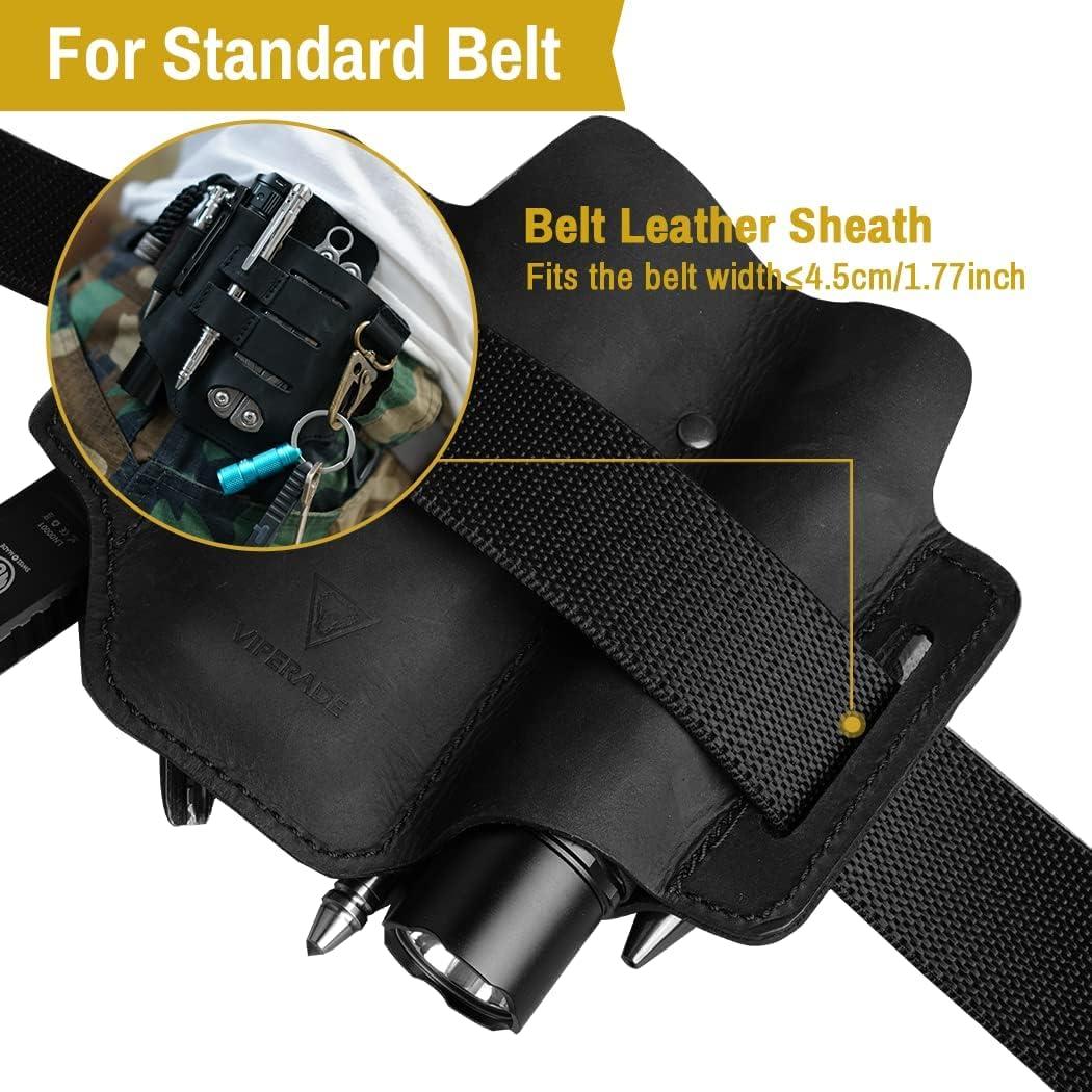 Funda de Cuero VIPERADE PJ16 para Cinturón EDC 5 en 1
