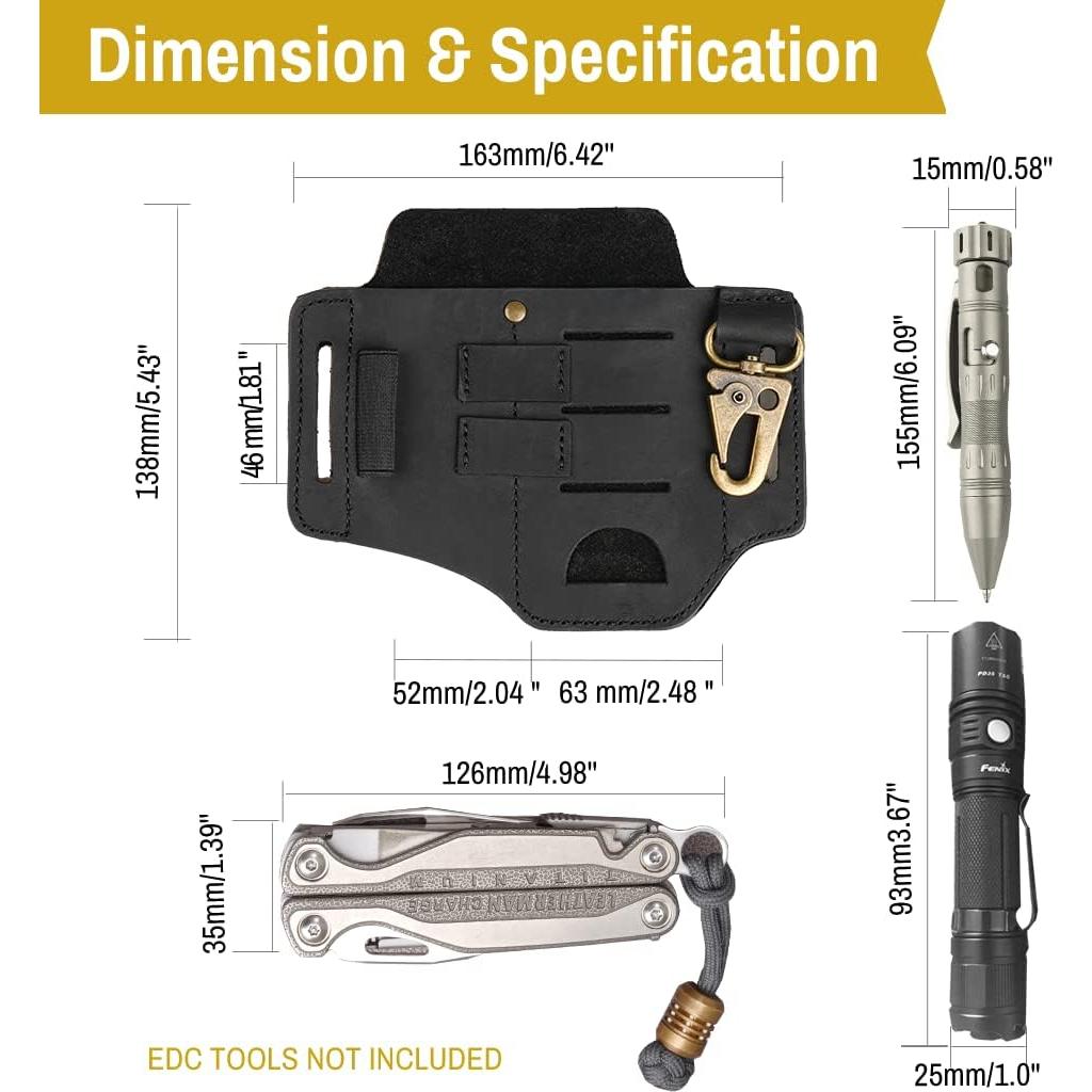 Funda de Cuero VIPERADE PJ16 para Cinturón EDC 5 en 1