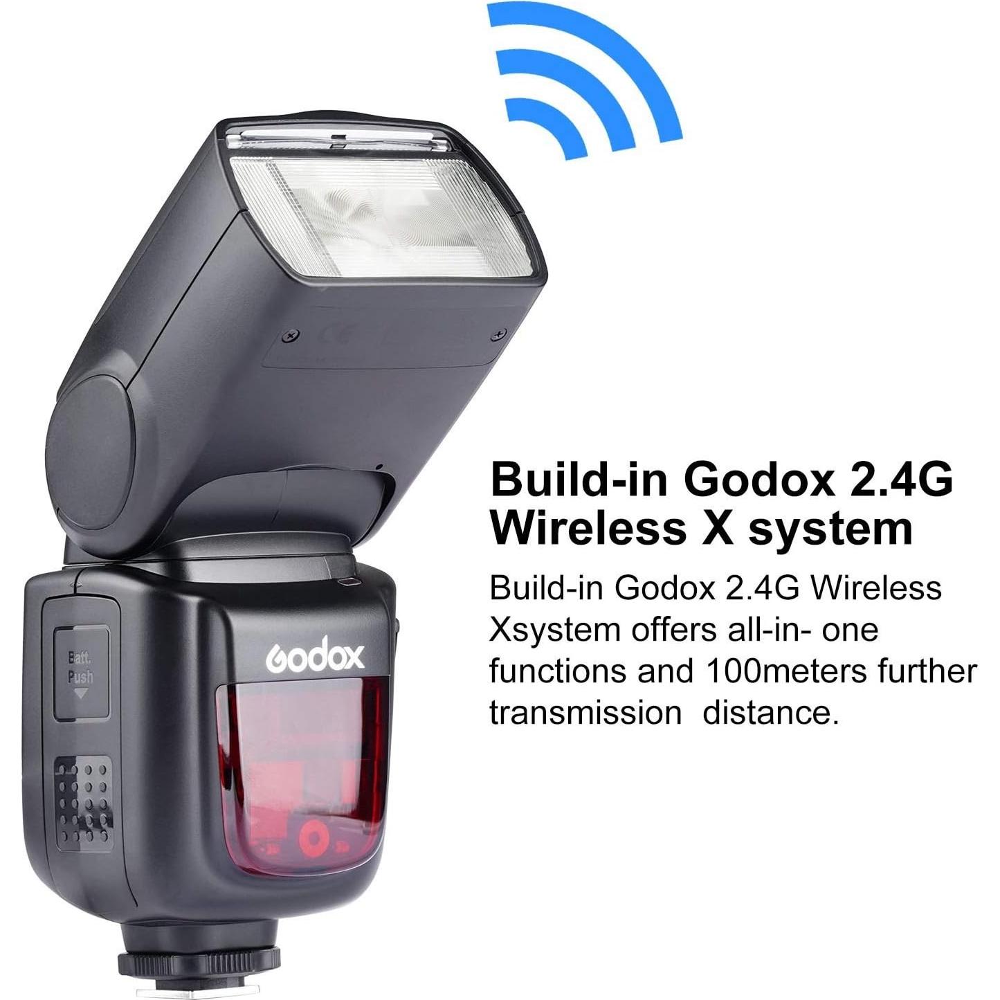 Flash Godox V860II-C E-TTL para Canon - GN60, 1.5s Reciclaje