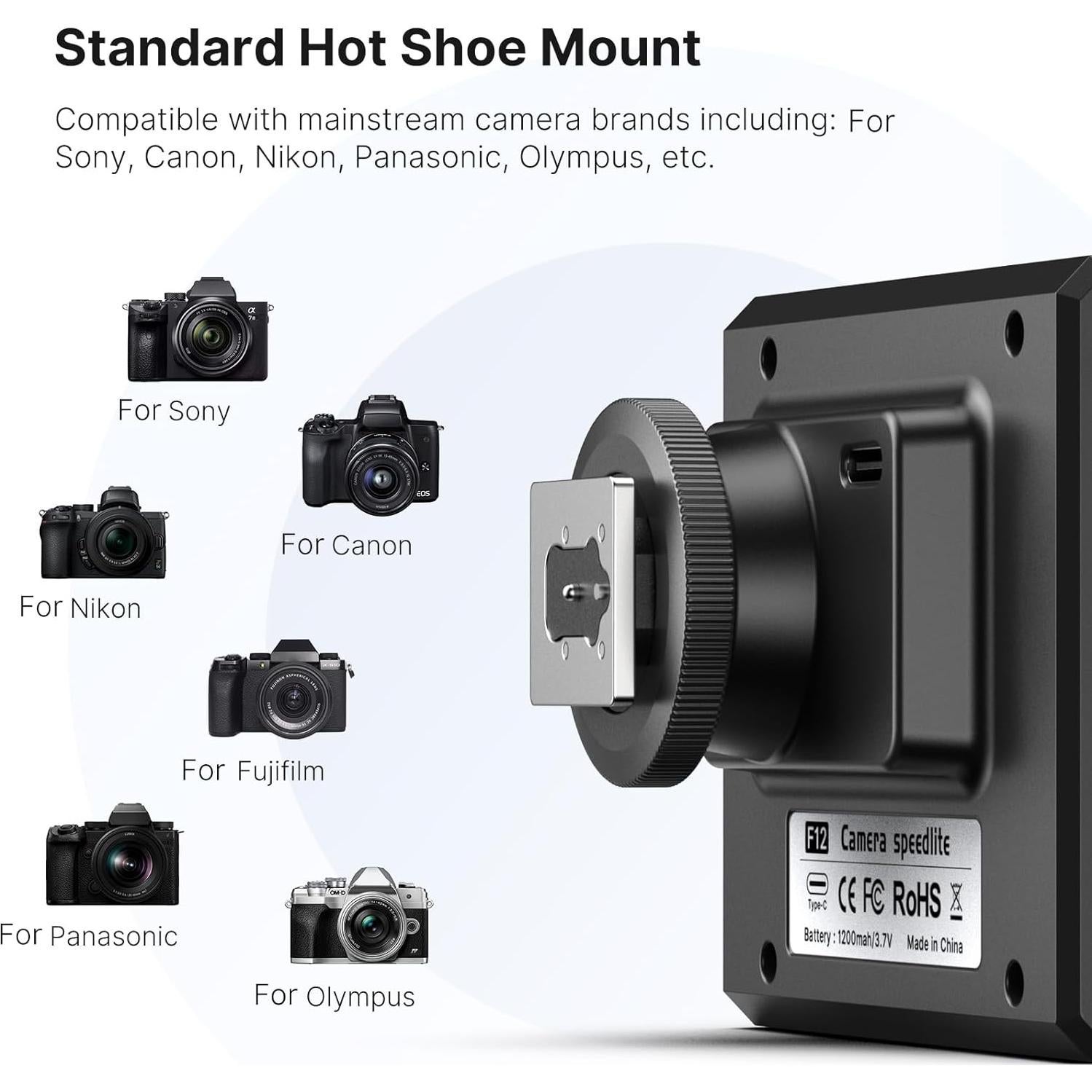 Flash Ulanzi LM20 Speedlite GN12 CCT 5600K para cámaras