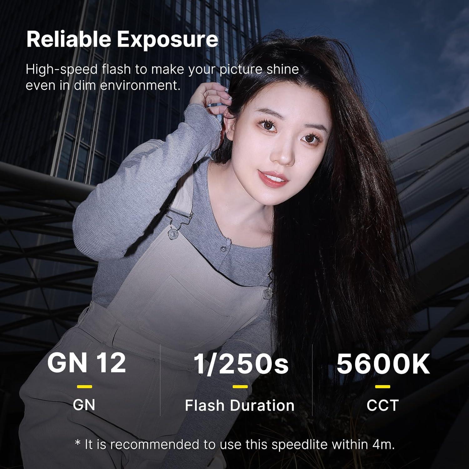 Flash Ulanzi LM20 Speedlite GN12 CCT 5600K para cámaras