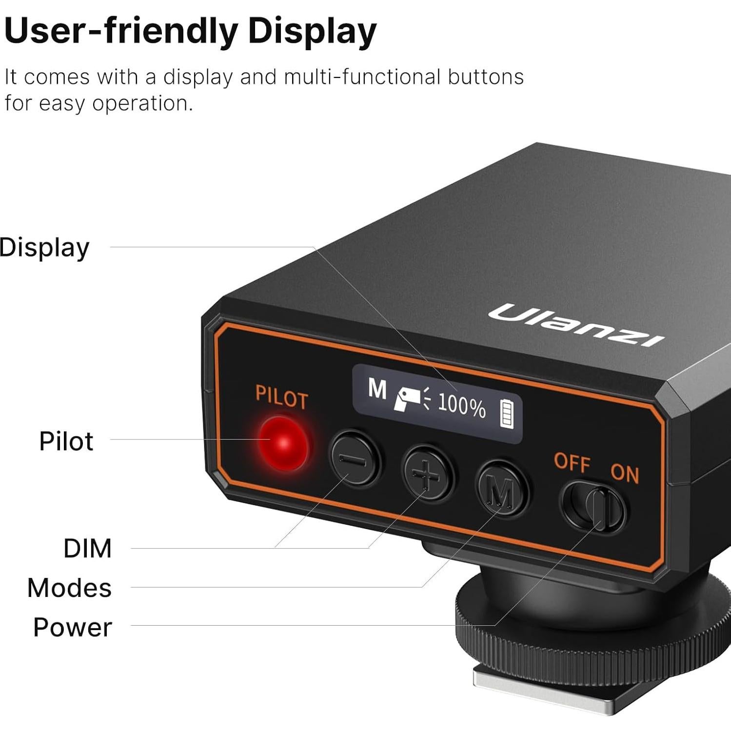 Flash Ulanzi LM20 Speedlite GN12 CCT 5600K para cámaras
