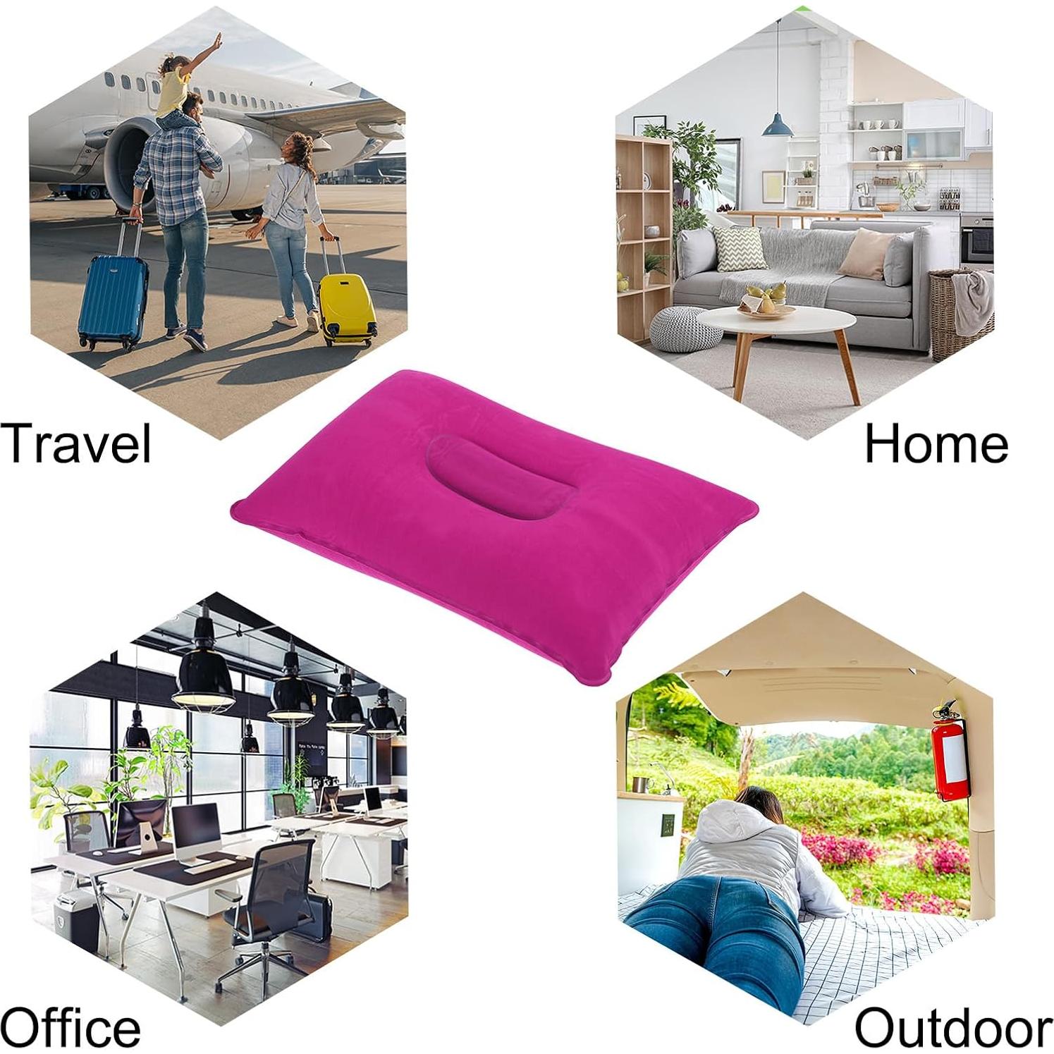 Almohada Inflable PATIKIL 2 Piezas Camping Soporte Cuello