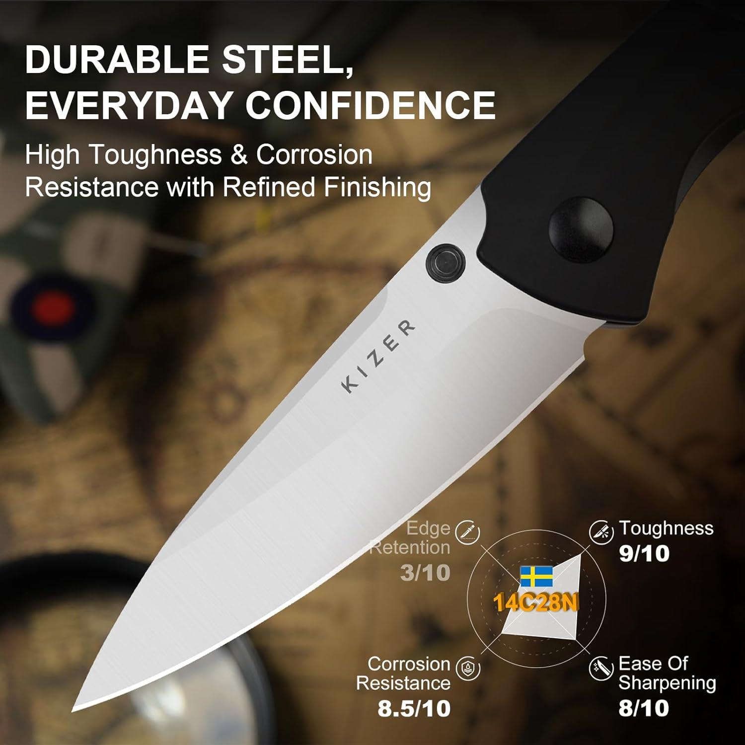 Cuchillo de bolsillo Kizer Spitfire EDC 7.95 cm 14C28N Plegable