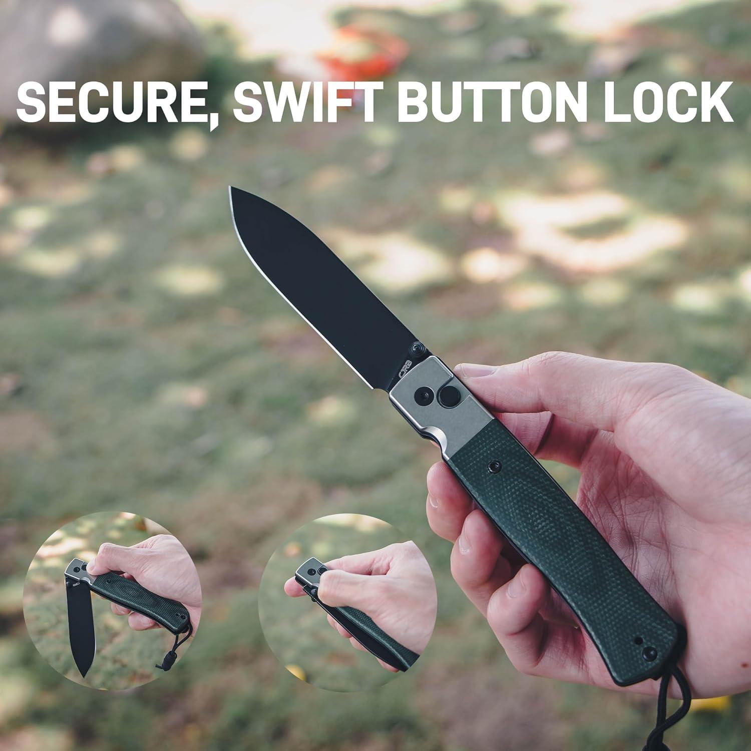 Cuchillo de Bolsillo CJRB Glacier J1961 9cm Acero AR-RPM9 Verde