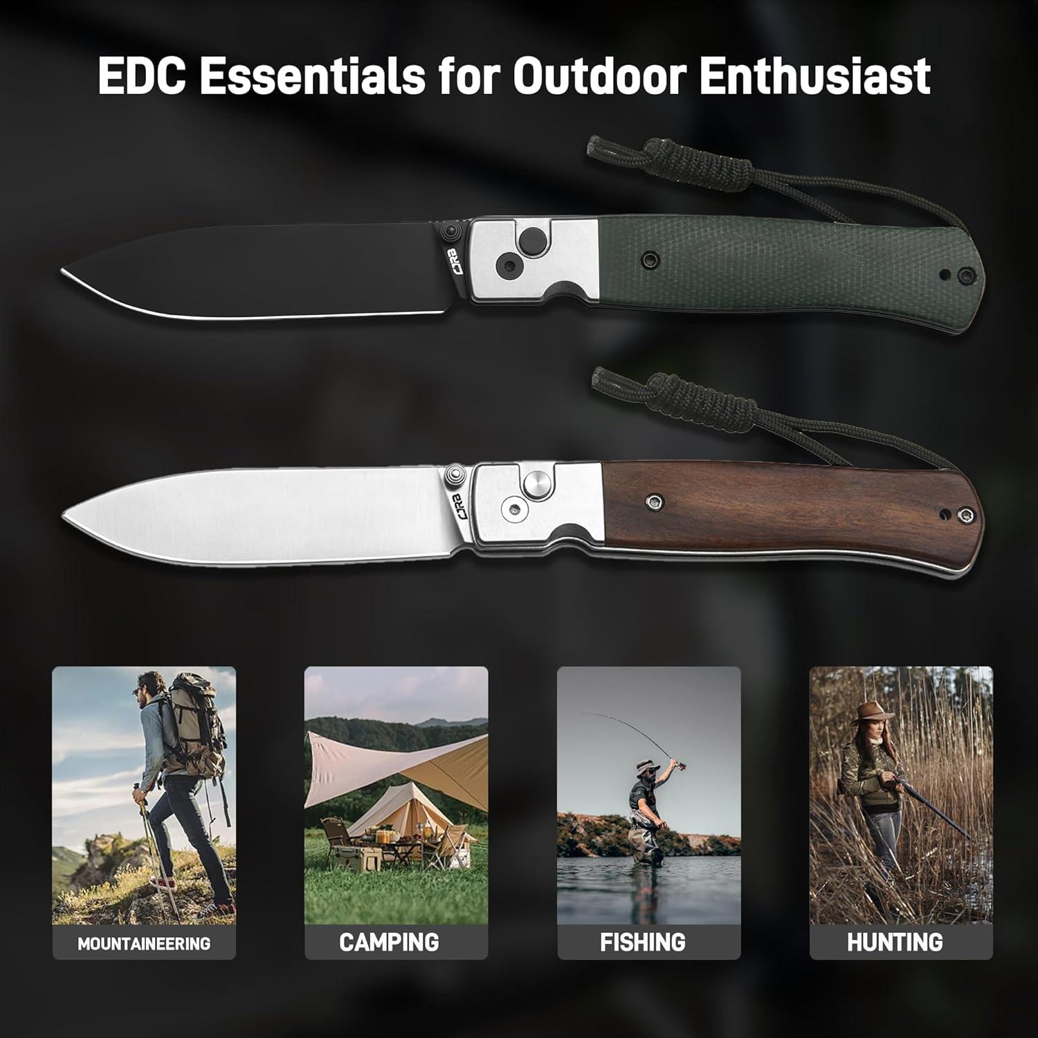 Cuchillo de Bolsillo CJRB Glacier J1961 9cm Acero AR-RPM9 Verde