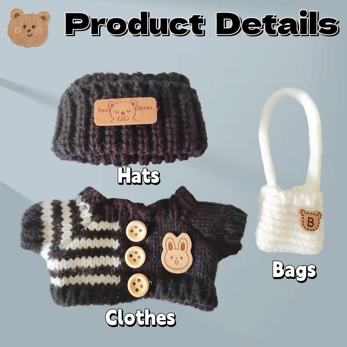 Conjunto de Ropa para Muñecas Labubu 3 Piezas Negro