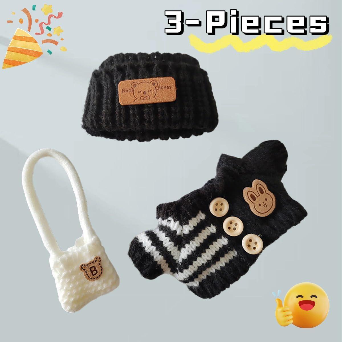 Conjunto de Ropa para Muñecas Labubu 3 Piezas Negro