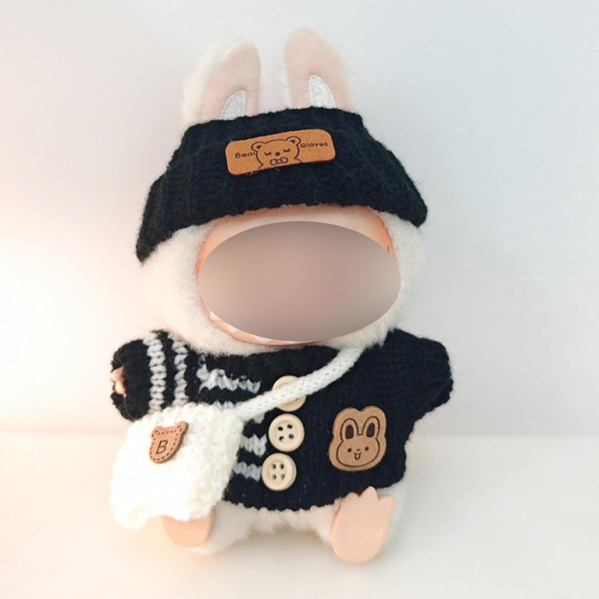 Conjunto de Ropa para Muñecas Labubu 3 Piezas Negro