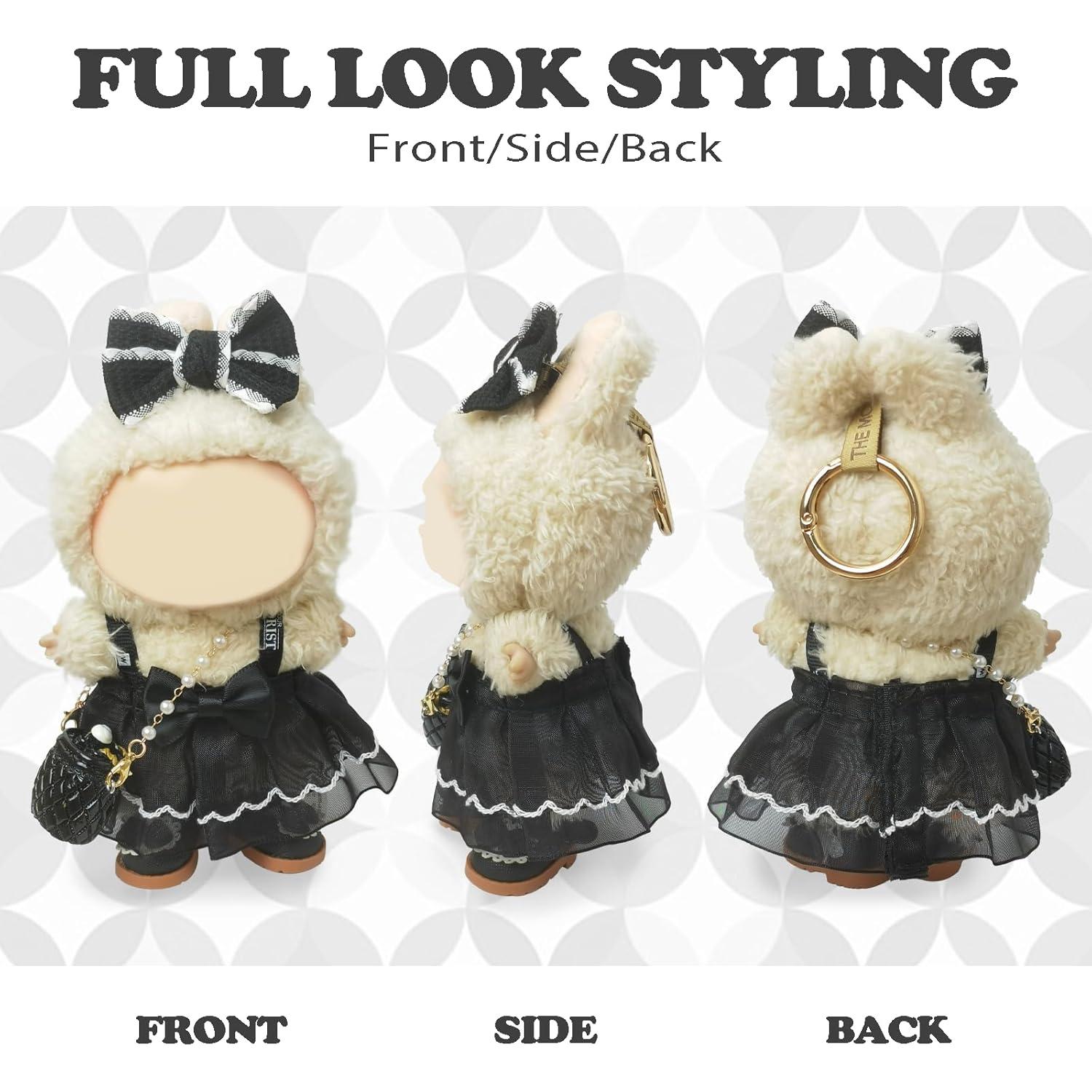 Conjunto de Ropa para Muñeca Labubu 17cm - Black Swan Belle