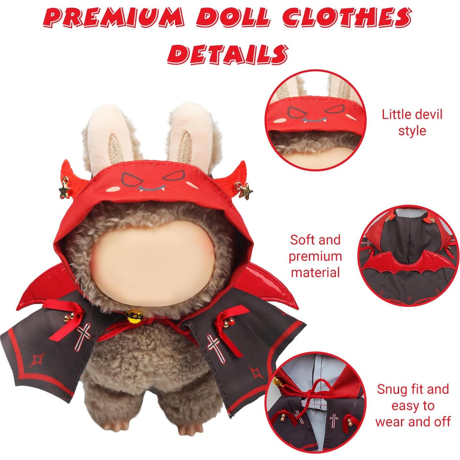 Ropa de Halloween para Muñeca 17cm Ariker Capa Diablo