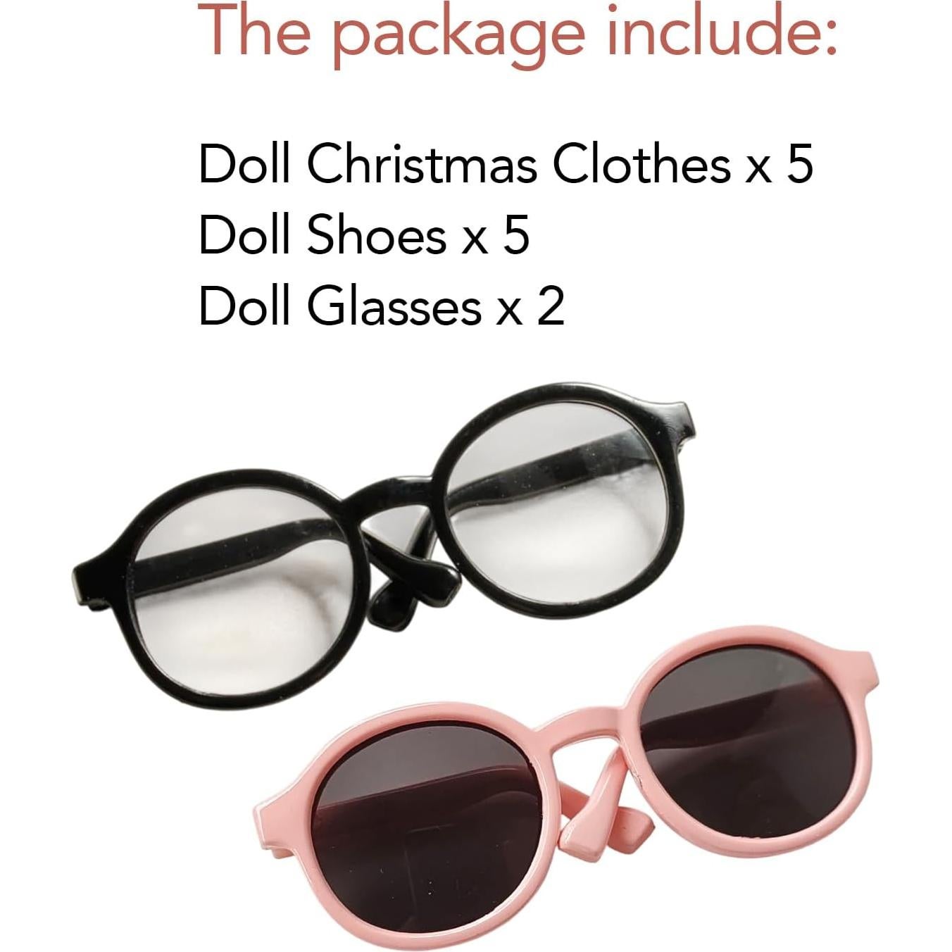 5 Conjuntos de Ropa de Muñeca de Navidad Ezcora 15-18cm