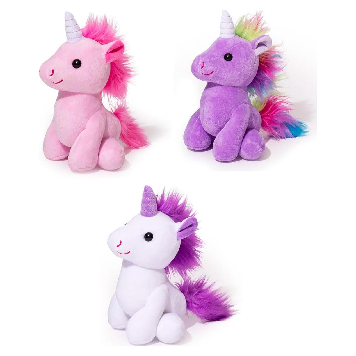 Unicornio de Peluche Pequeño Júpiter 19 cm - Paquete de 3