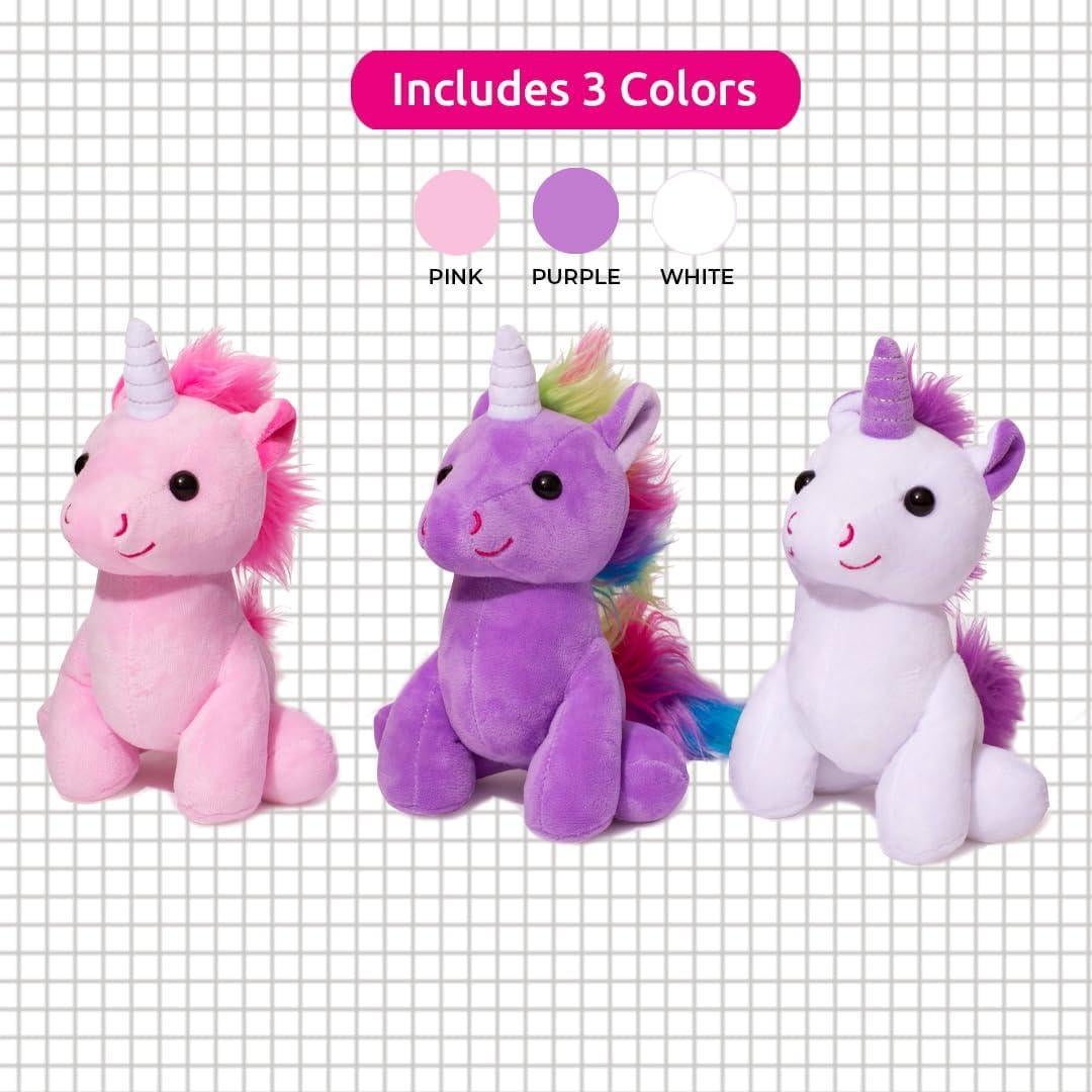Unicornio de Peluche Pequeño Júpiter 19 cm - Paquete de 3
