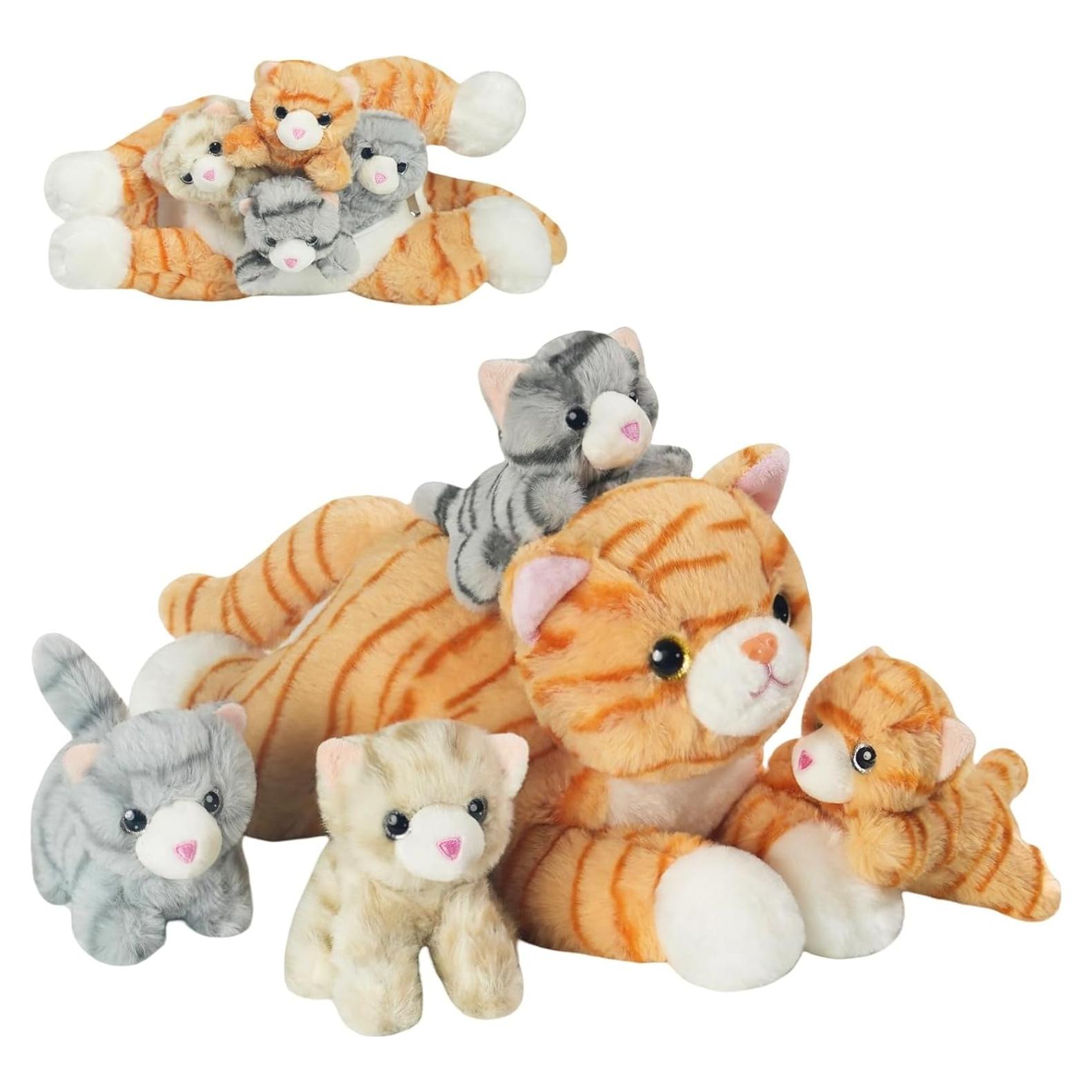 Juego de 5 Gatos de Peluche Mamá Embarazada Youthfuljive
