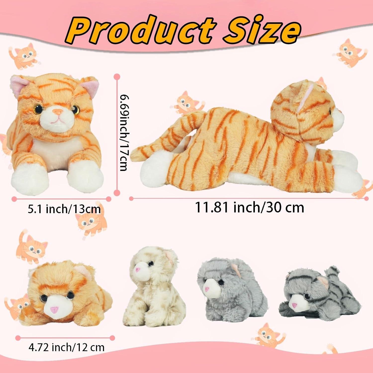 Juego de 5 Gatos de Peluche Mamá Embarazada Youthfuljive
