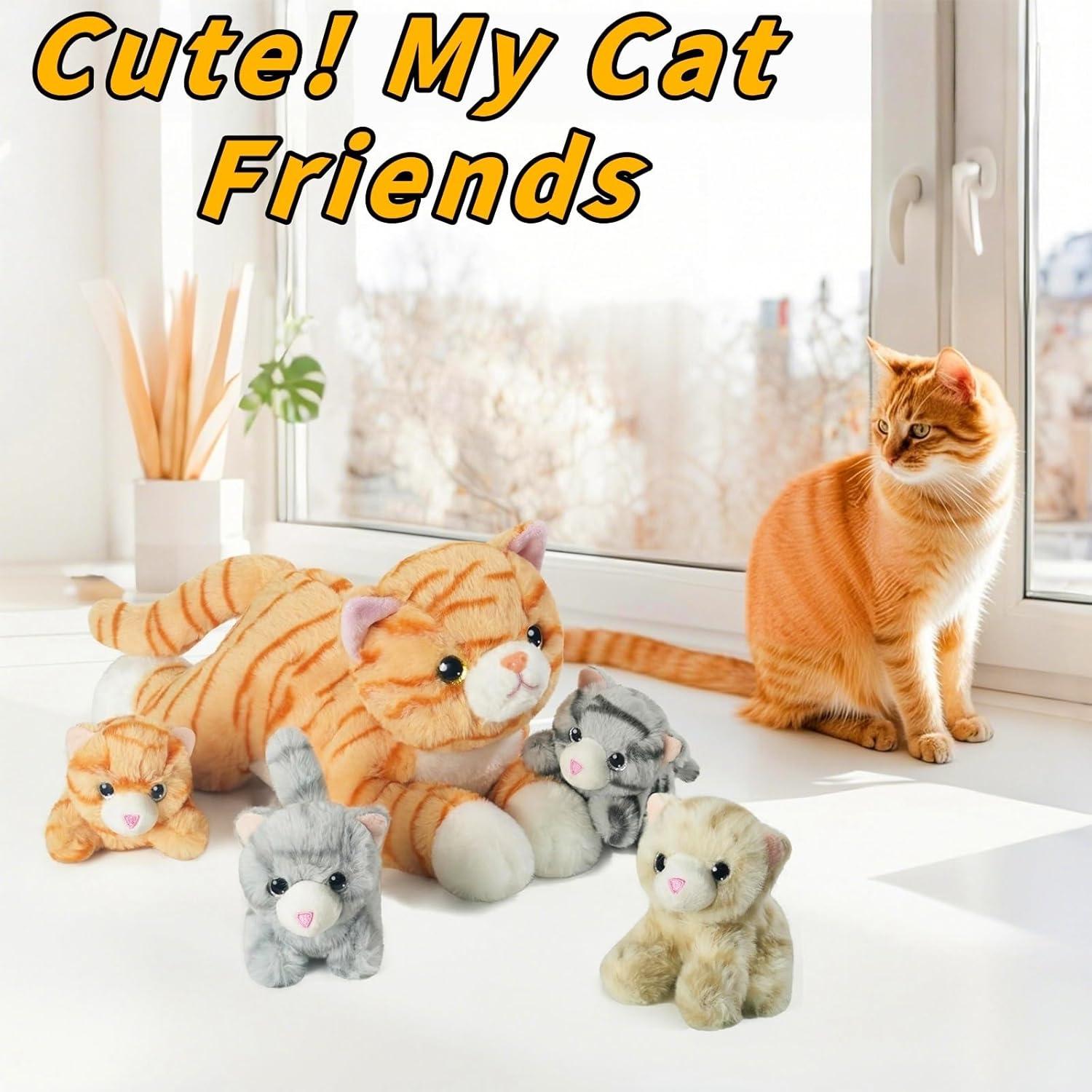 Juego de 5 Gatos de Peluche Mamá Embarazada Youthfuljive