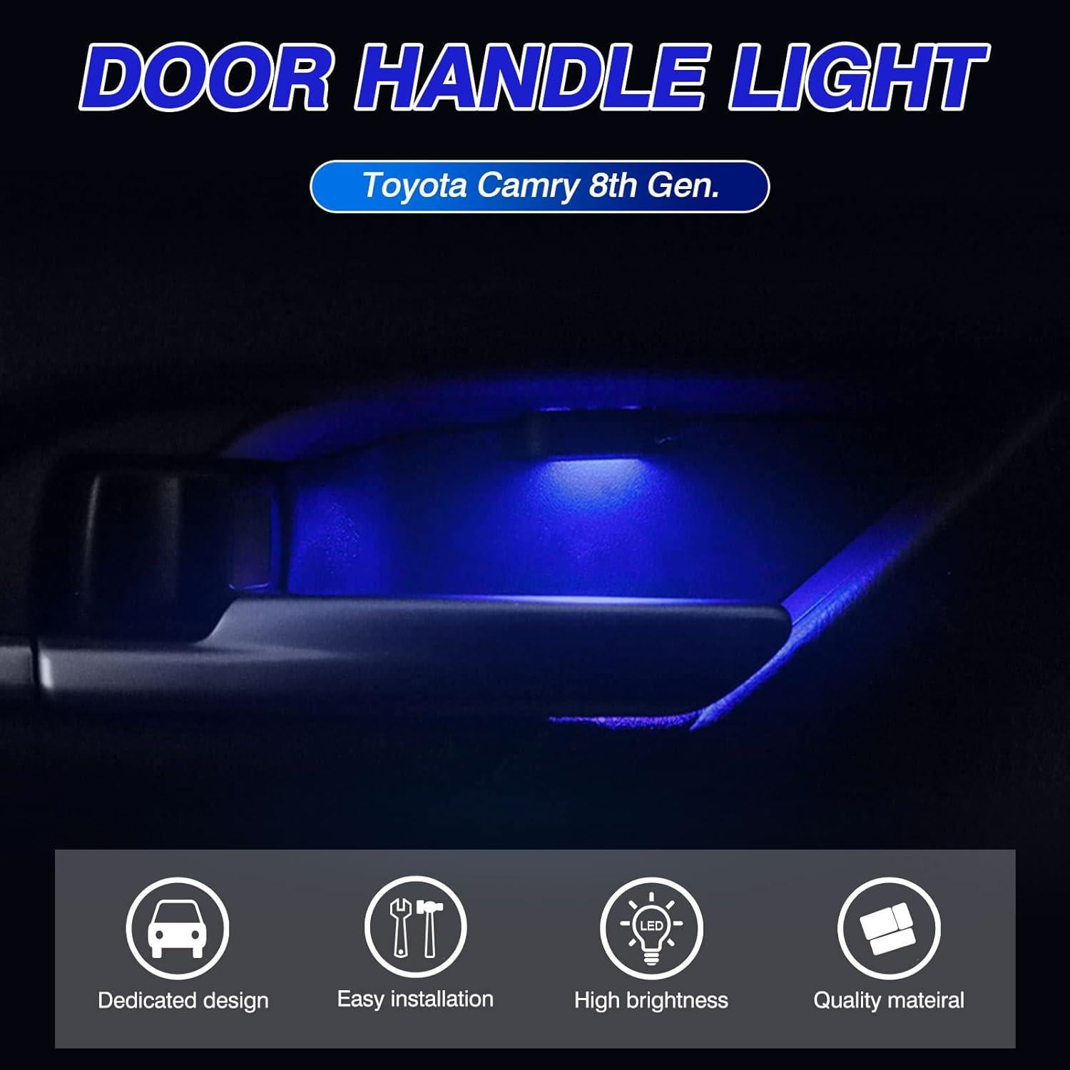 Luces LED interiores Powerty para Toyota Camry 2018-2024 Azul - 4 Piezas