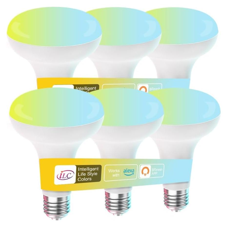 Bombilla LED ILC BR30, 10W, 900 Lúmenes, Compatible con Alexa, Paquete de 6