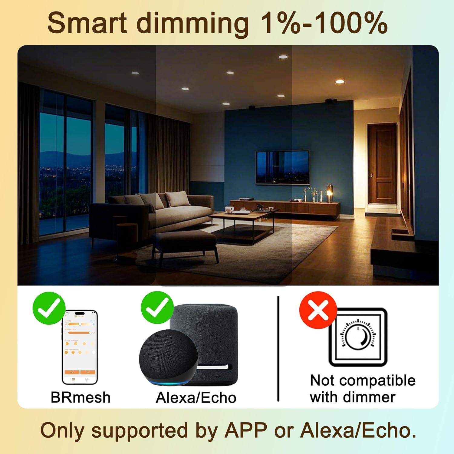 Bombilla LED ILC BR30, 10W, 900 Lúmenes, Compatible con Alexa, Paquete de 6