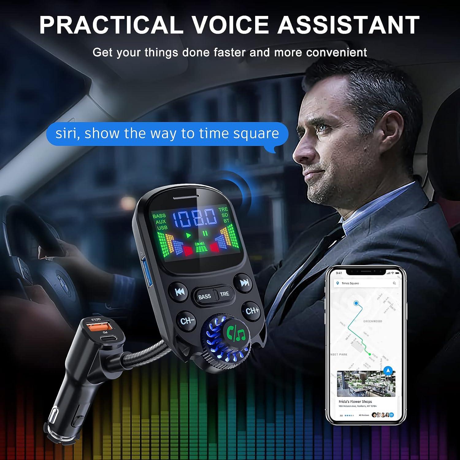 Transmisor FM Bluetooth 5.3 SOARUN PD30W Carga Rápida USB