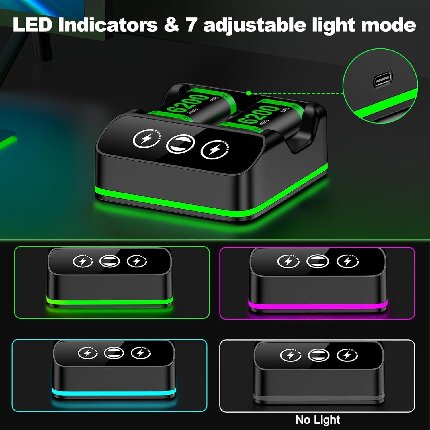 Paquete de Baterías Recargables NinjaPlusOX para Xbox One - 2x6200mAh