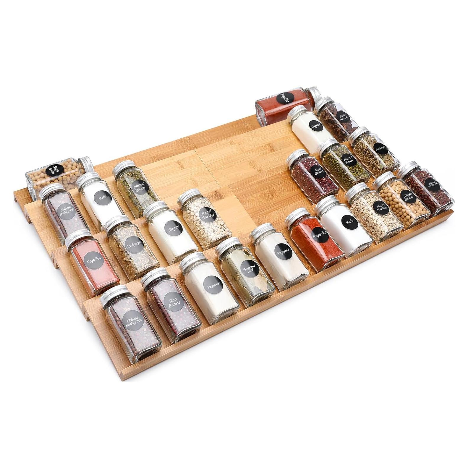 Organizador de Especias DEWVIE de Bambú Expandible 33-66 cm