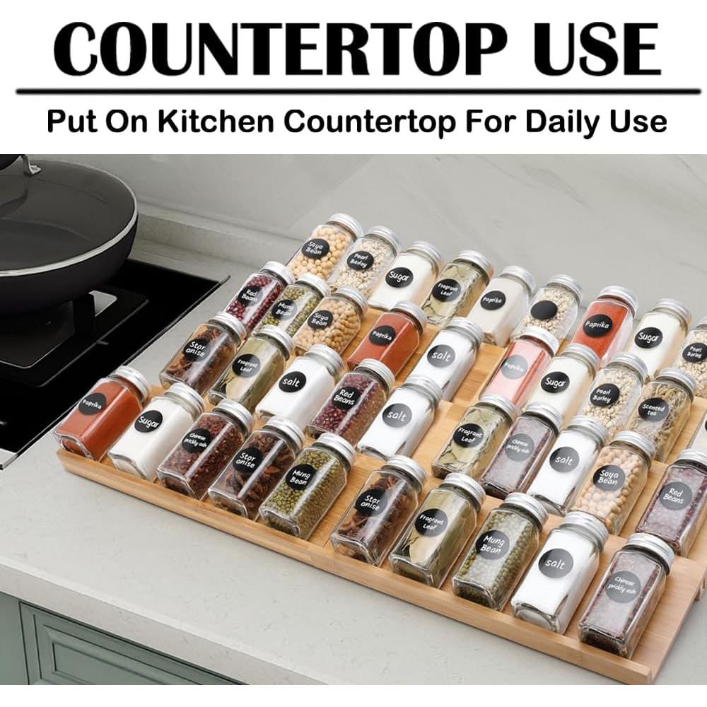 Organizador de Especias DEWVIE de Bambú Expandible 33-66 cm