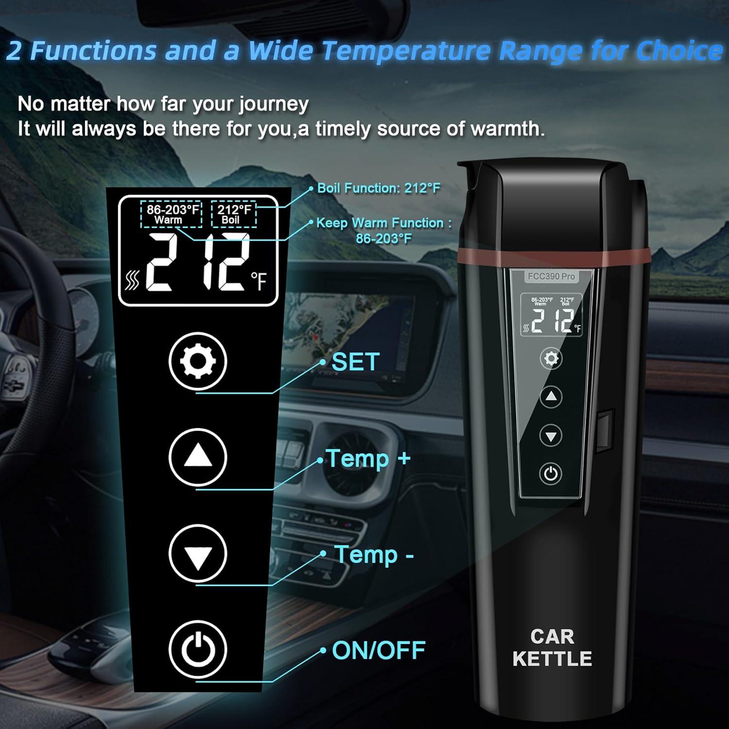 Hervidor Eléctrico de Coche LINGYOKY FCC390 Pro 400ml 12V/24V