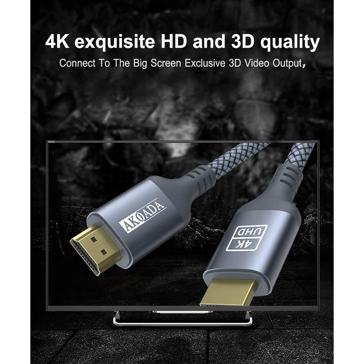 Cable HDMI AkoaDa 4K 2m Alta Velocidad 18Gbps Compatible