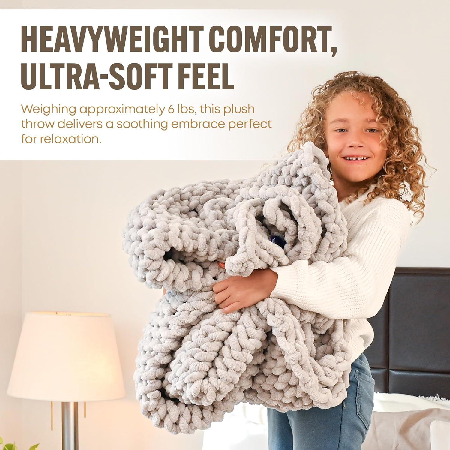 Manta de Chenilla Willa y Belle 127x152 cm Gris Suave