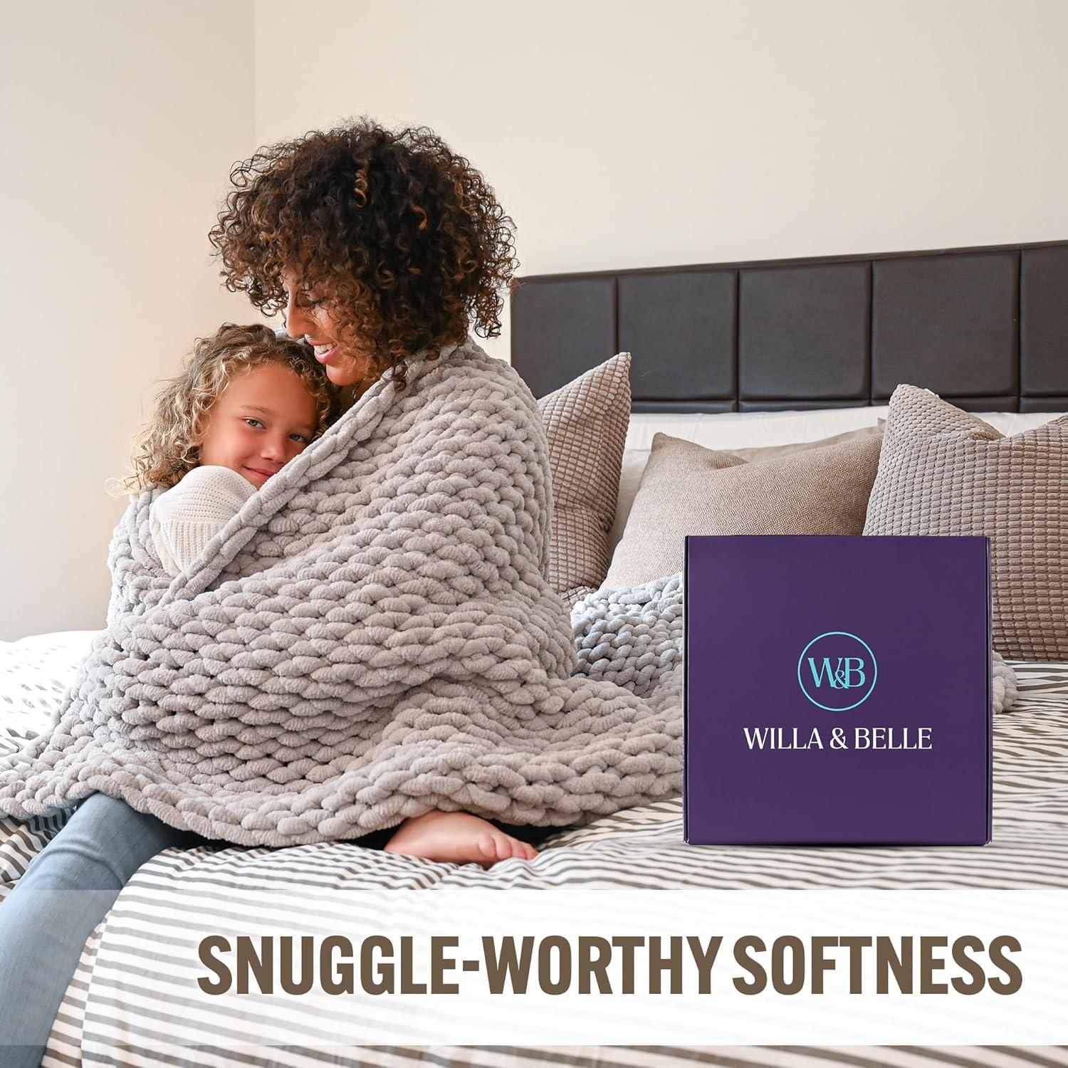 Manta de Chenilla Willa y Belle 127x152 cm Gris Suave